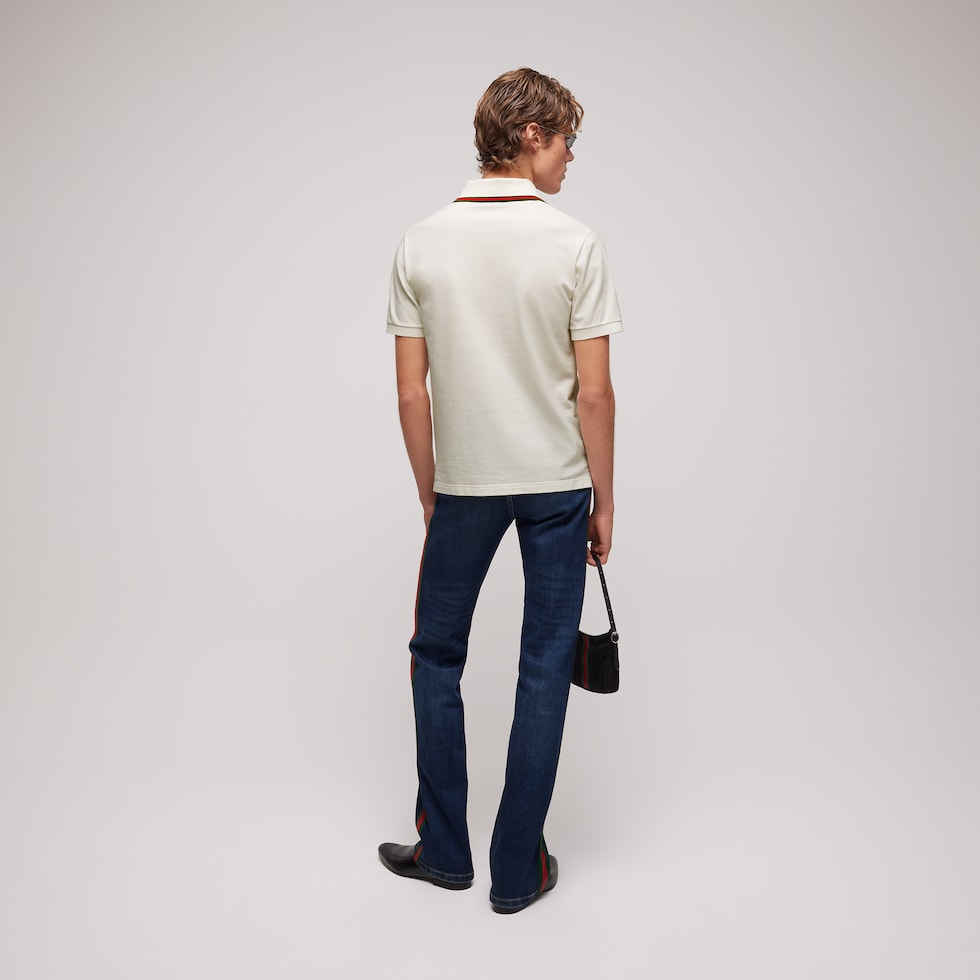 Cotton jersey piquet polo shirt