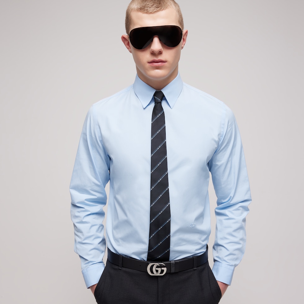 Diagonal Horsebit silk jacquard tie