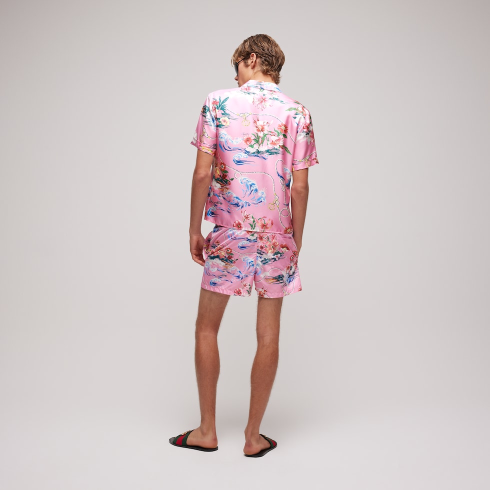 Badeshorts aus Nylon mit Print