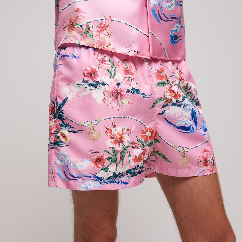 Badeshorts aus Nylon mit Print