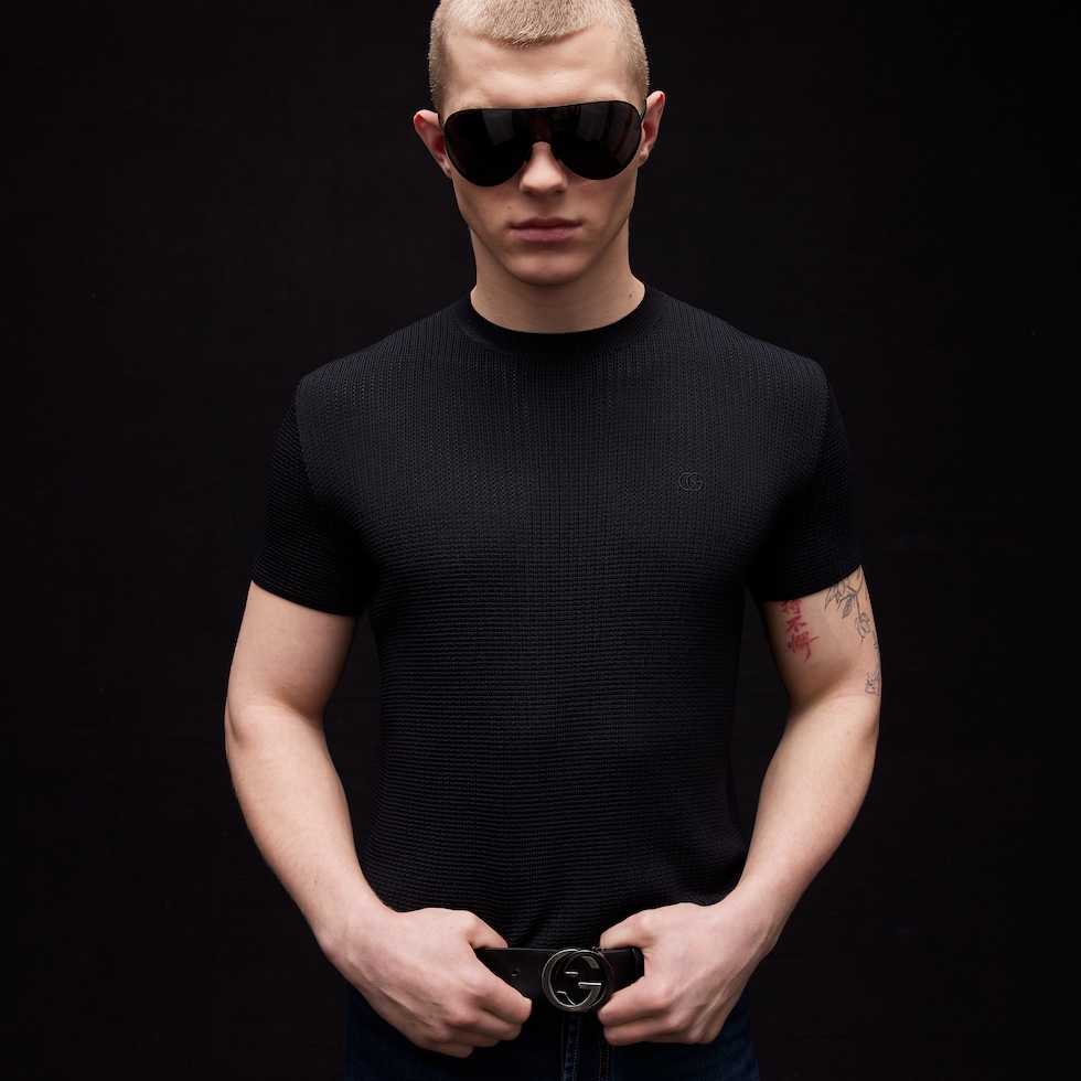 Technical knit fabric T-shirt