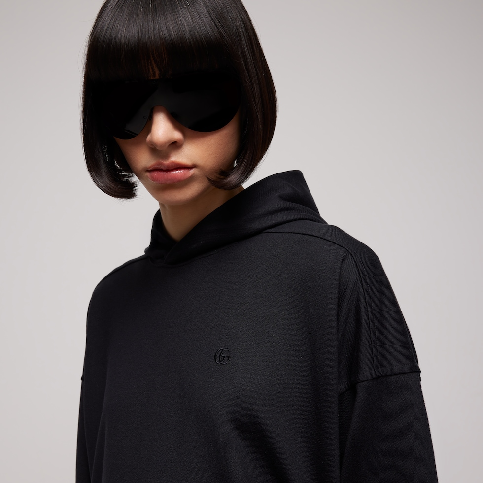Sweat-shirt en jersey de soie avec broderie