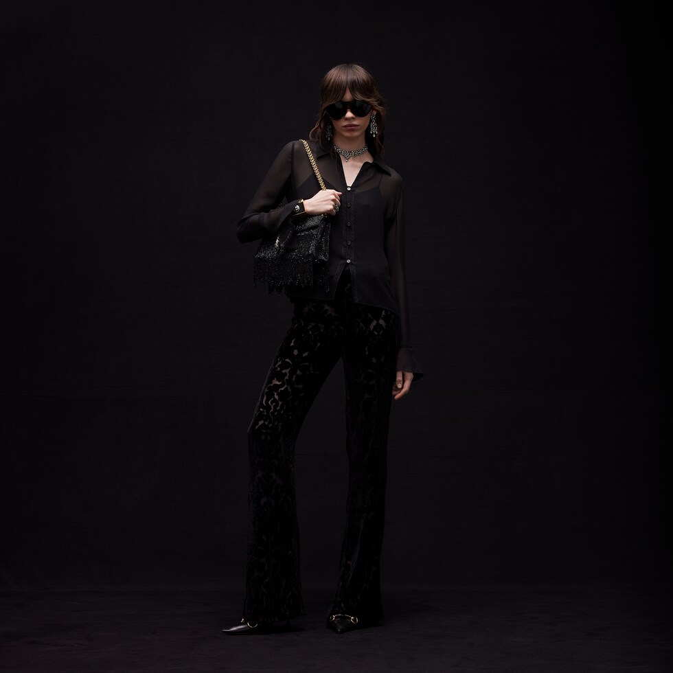 Camicia in georgette di seta leggera