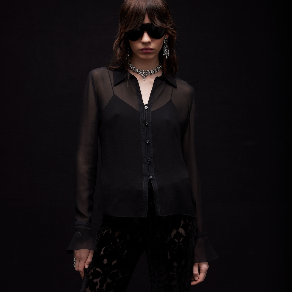 Camicia in georgette di seta leggera