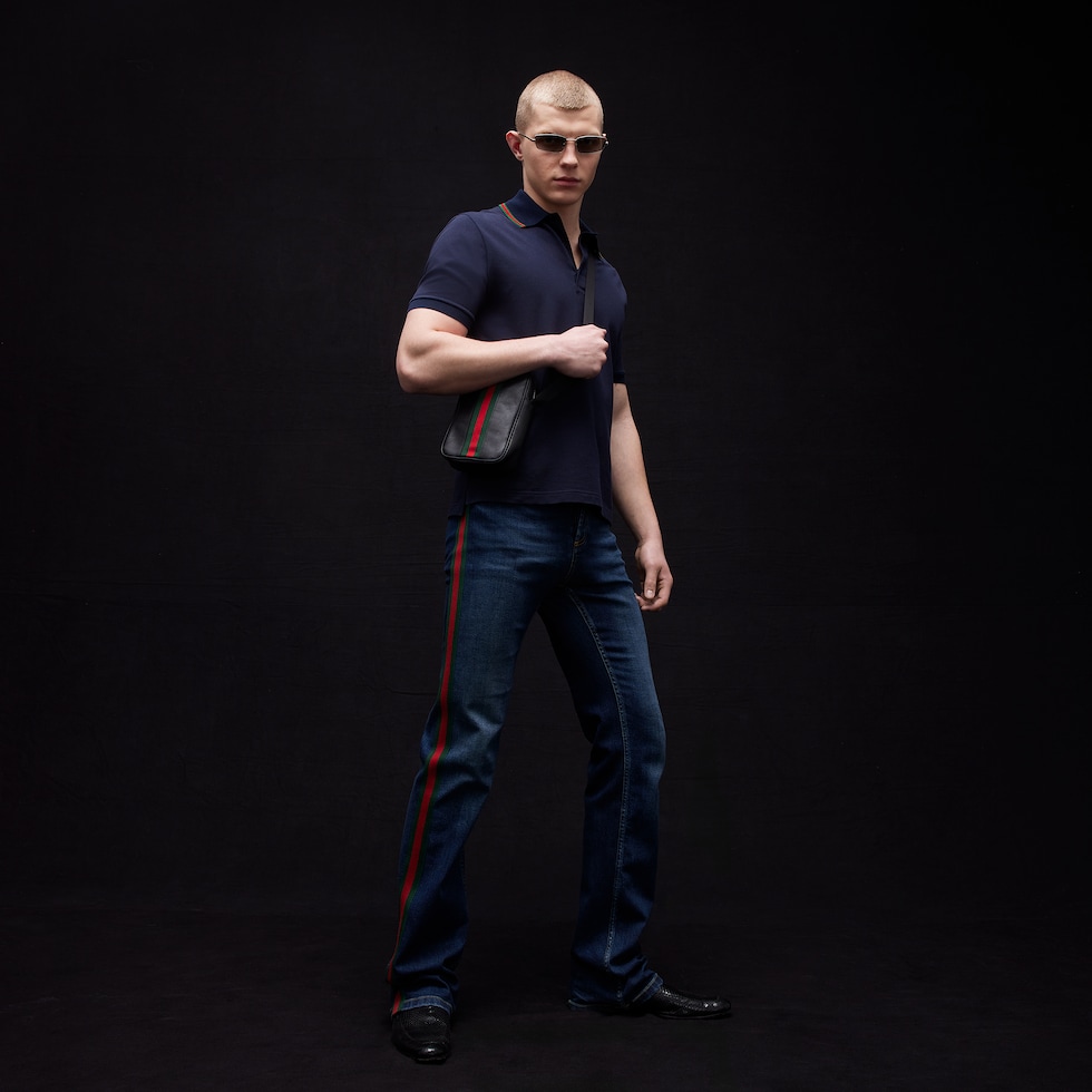 Cotton jersey piquet polo shirt
