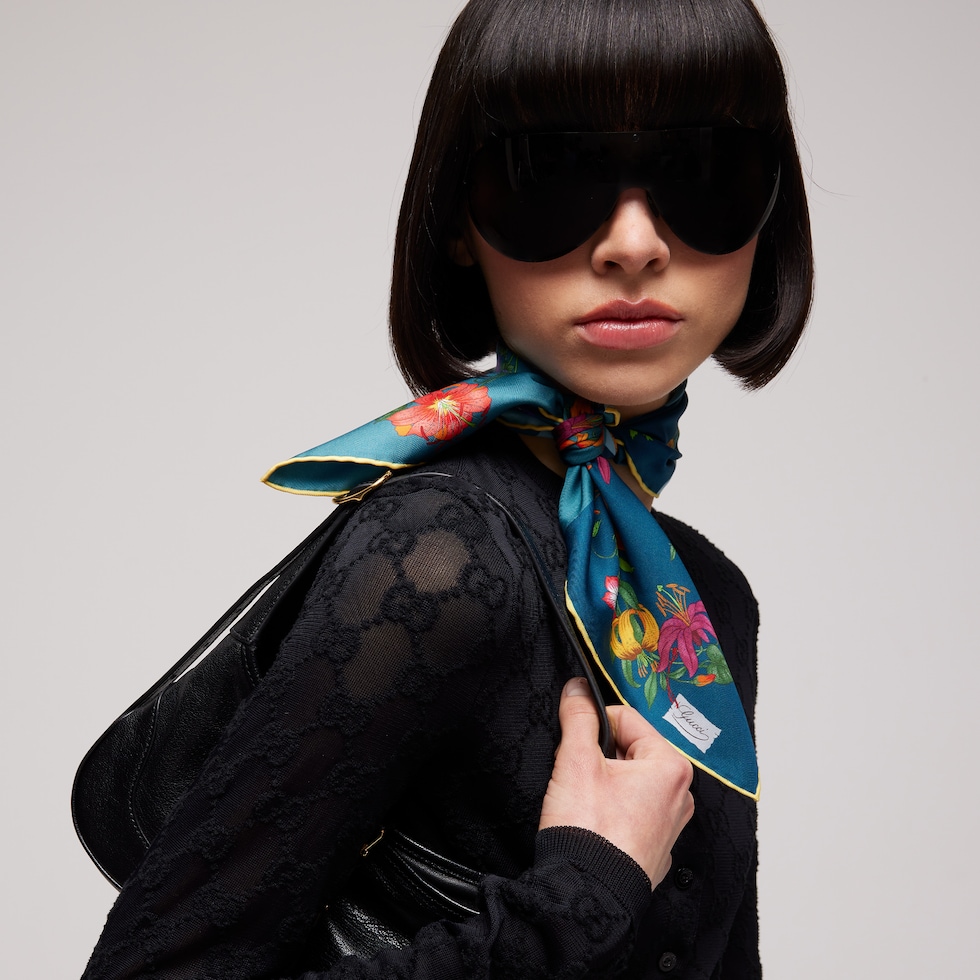 Printed silk twill bandana