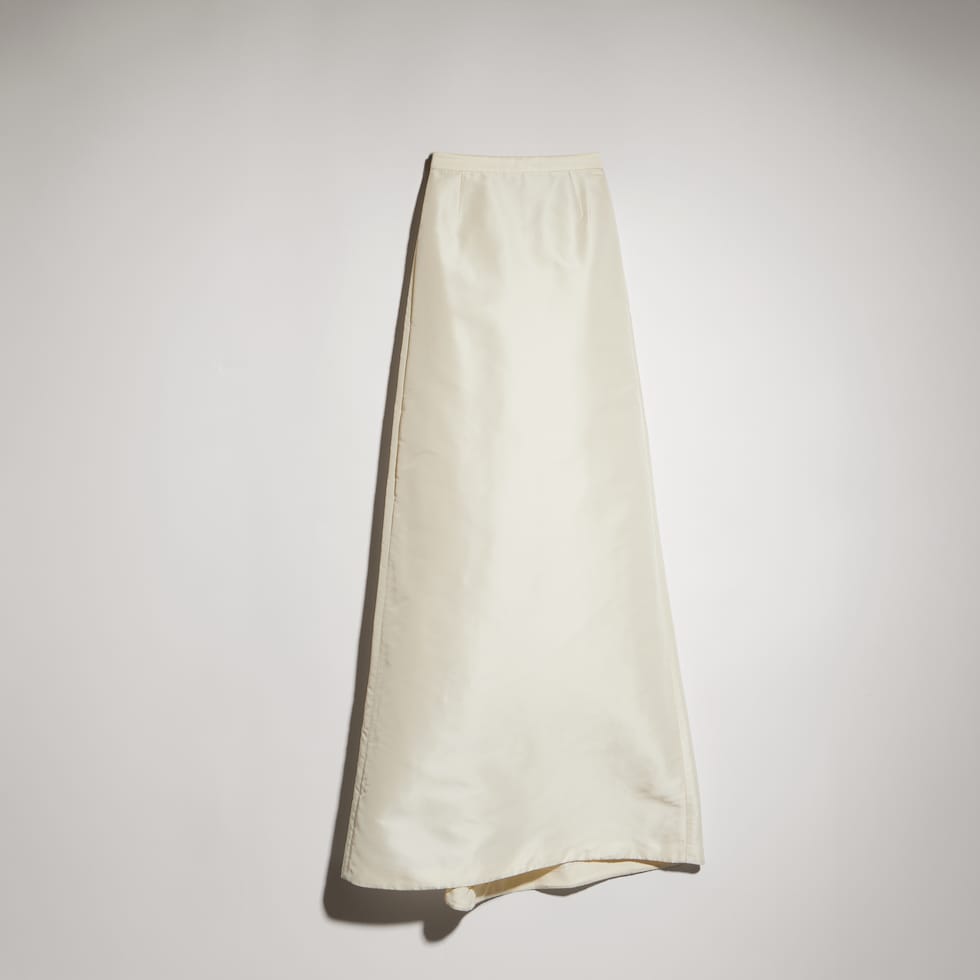 Fine silk faille long skirt