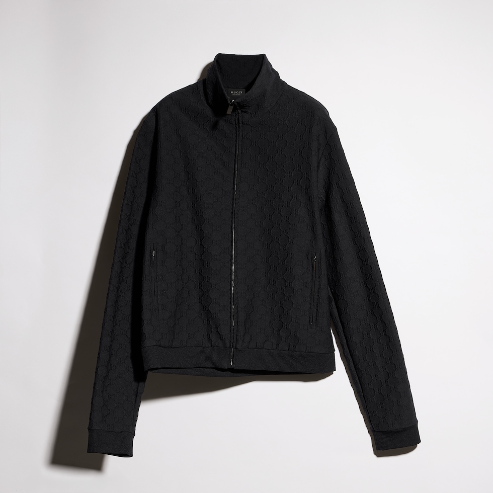 GG jersey jacquard zip jacket