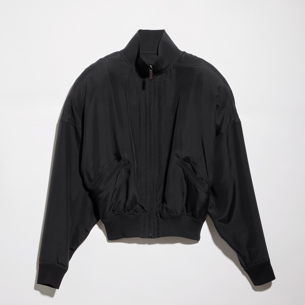 Silk poplin zip jacket