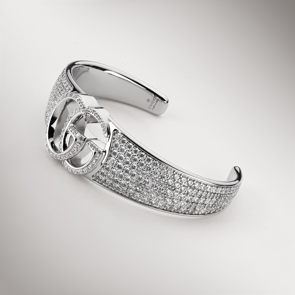 Bracciale rigido GG Marmont con cristalli