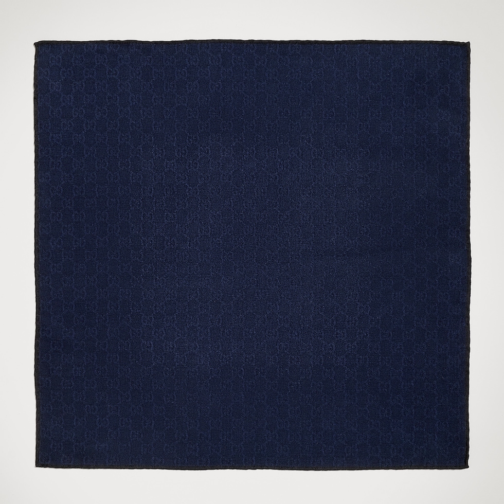 GG wool silk jacquard pocket square