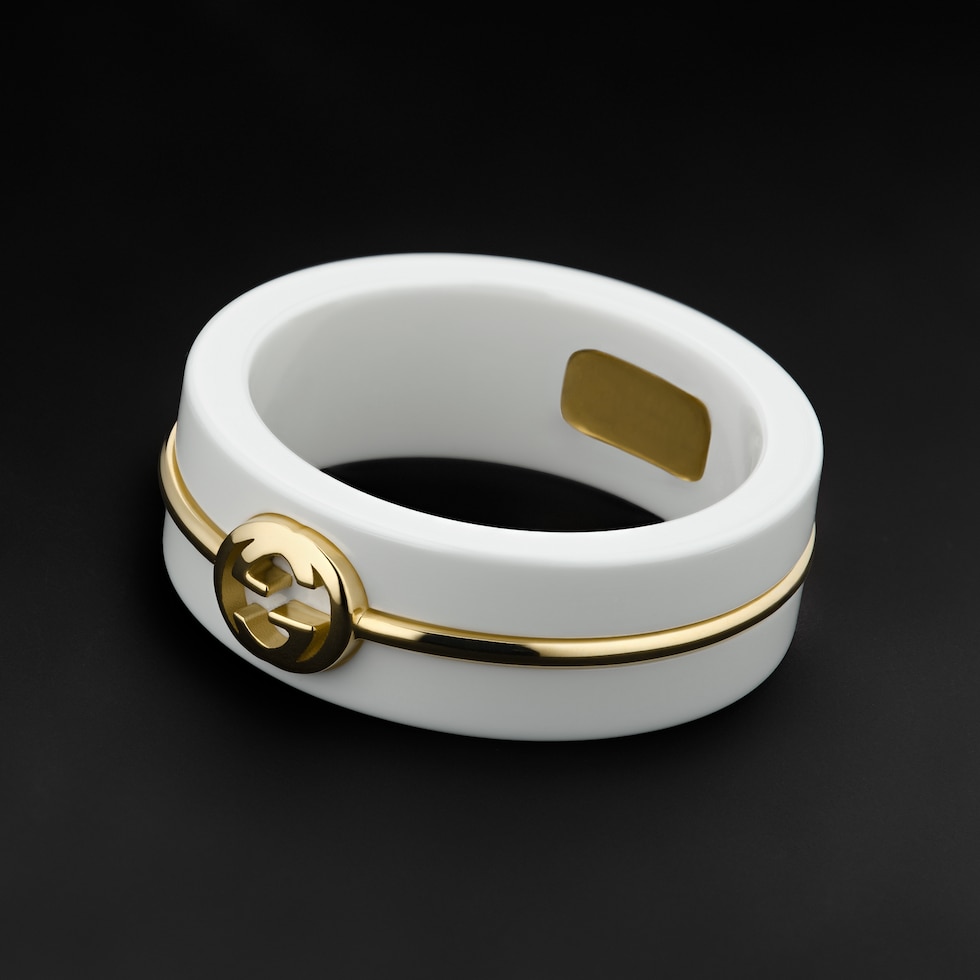 Gucci Interlocking系列锆石戒指