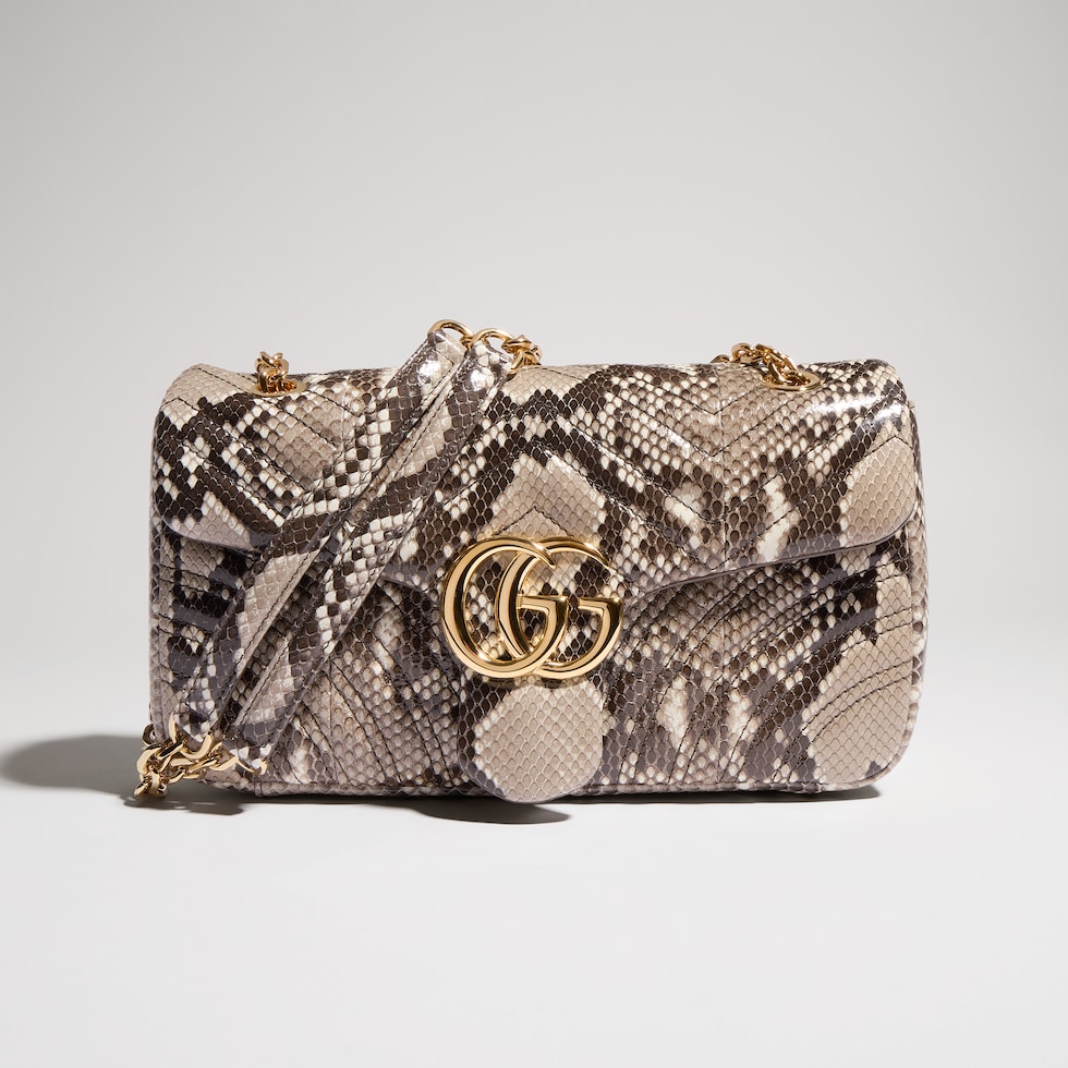 GG Marmont python medium shoulder bag