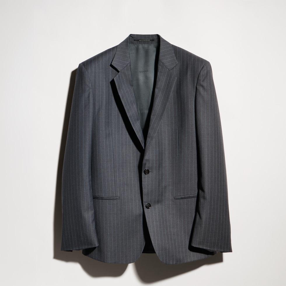 Pinstripe wool jacket