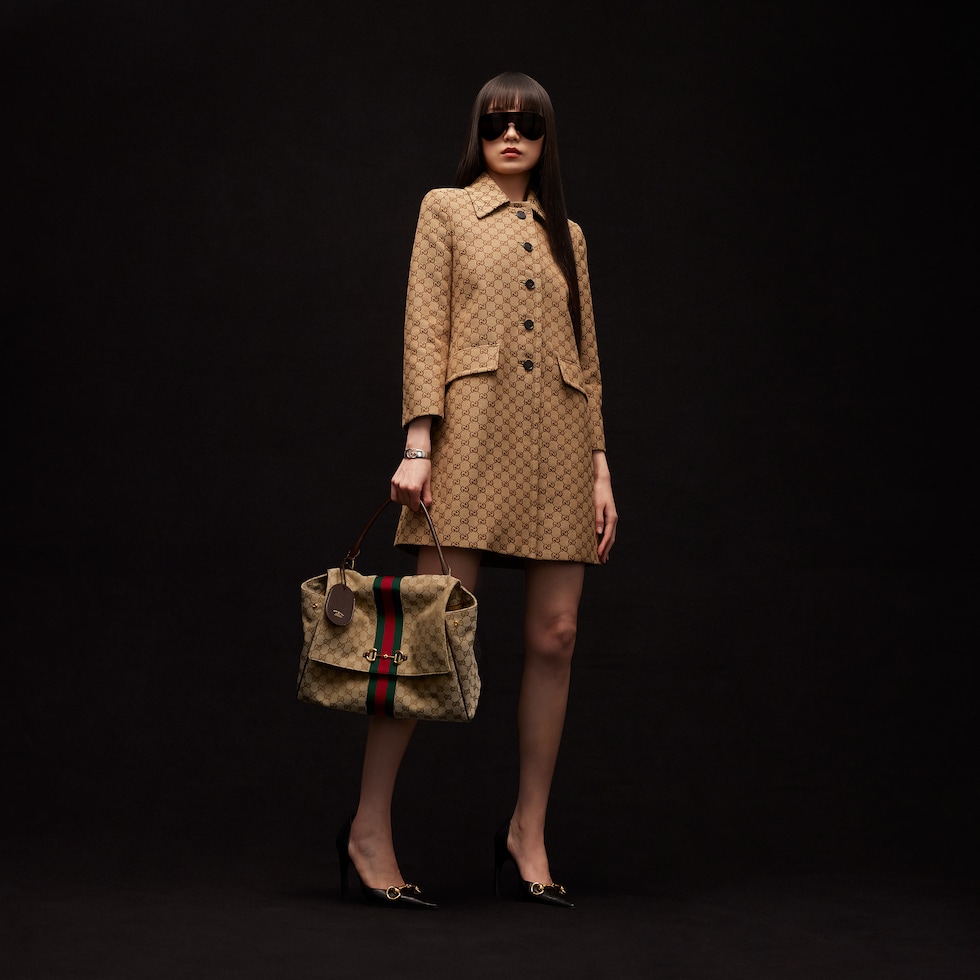 Gucci Horsebit Web大号手提包
