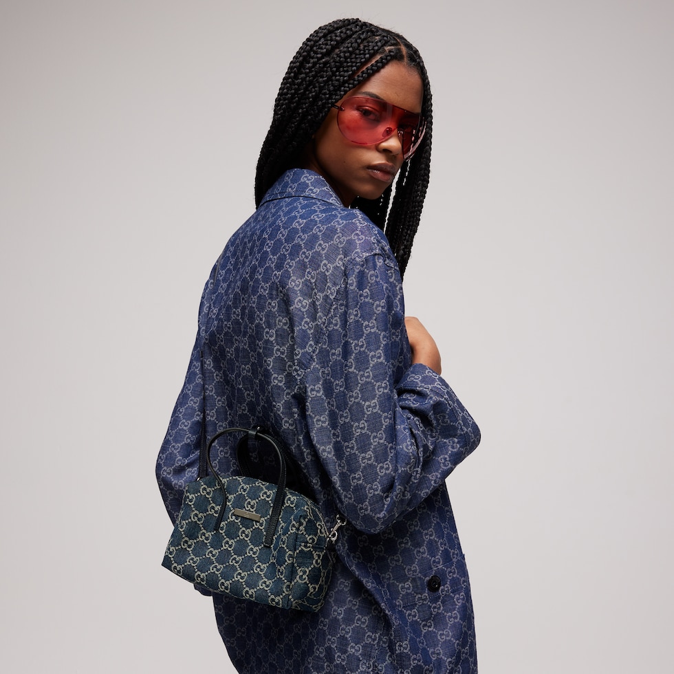 Sac boston petit format avec plaque Gucci
