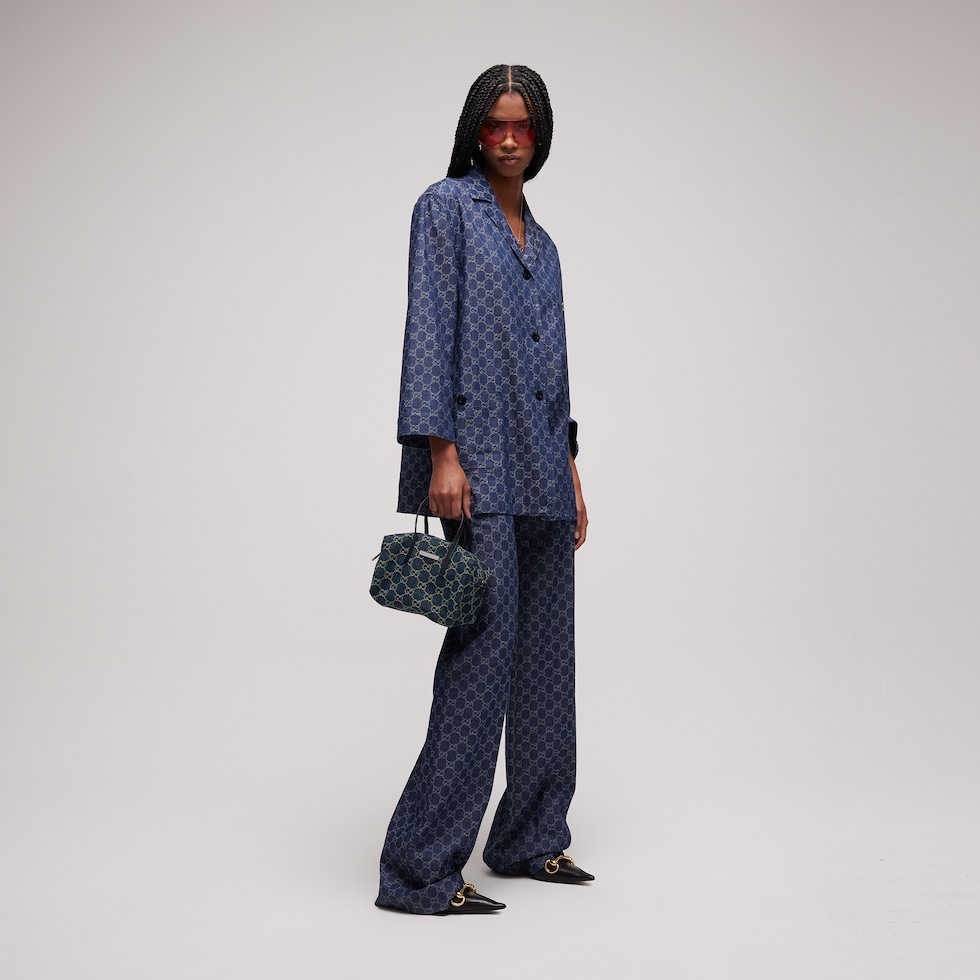 Sac boston petit format avec plaque Gucci