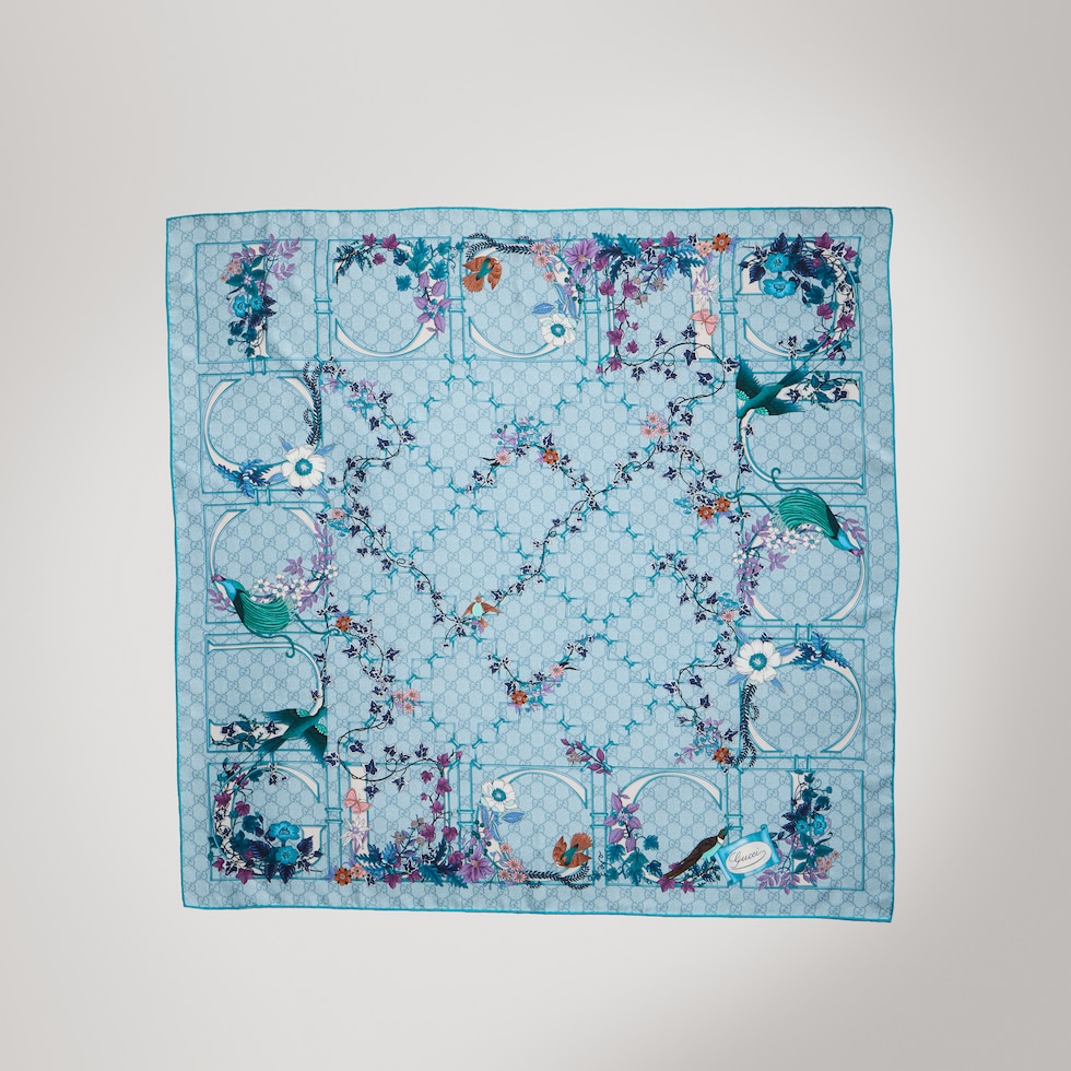 Printed silk twill carré