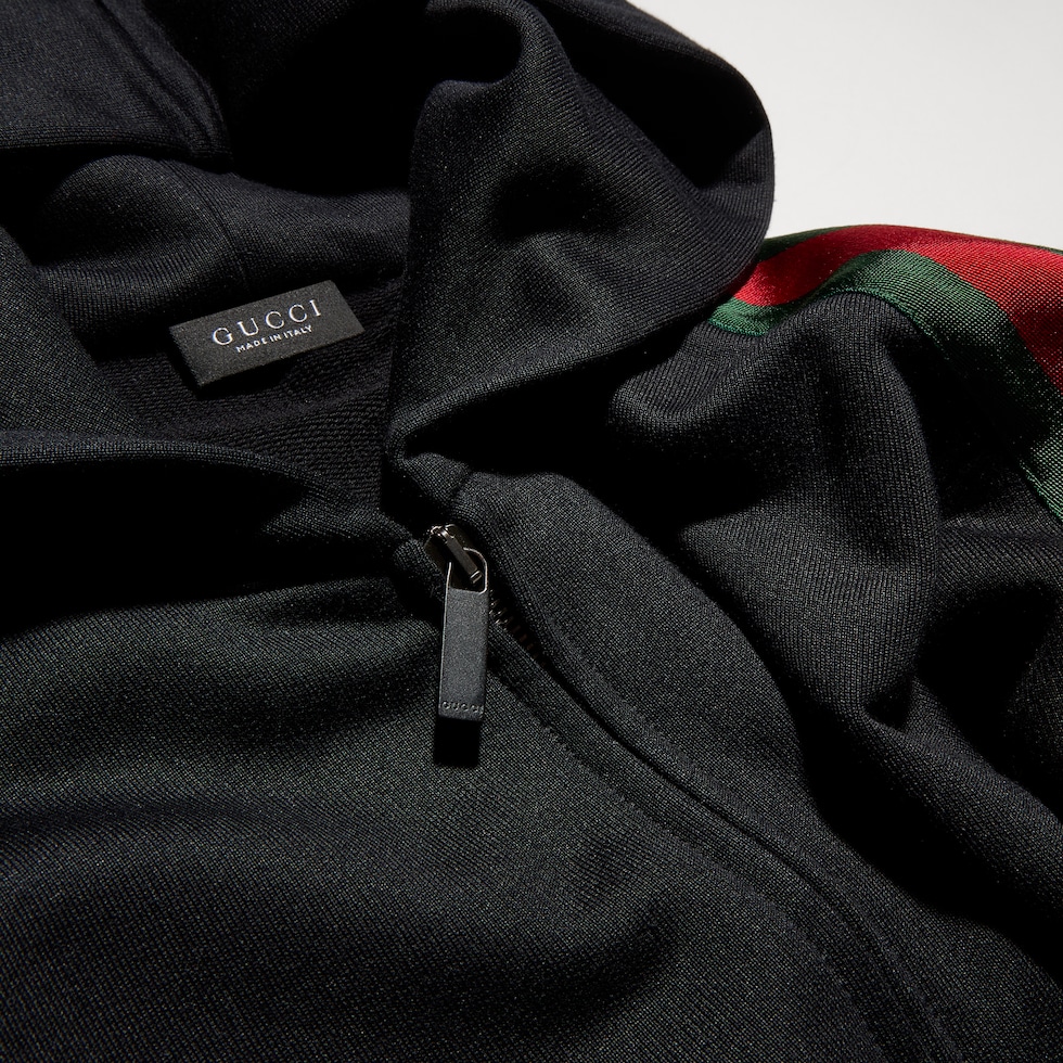 Silk cotton jersey zip jacket with Web