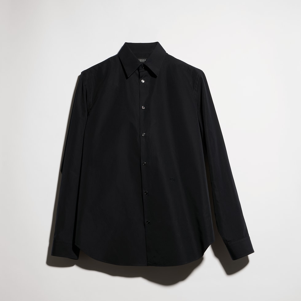 Piece dyed cotton poplin shirt