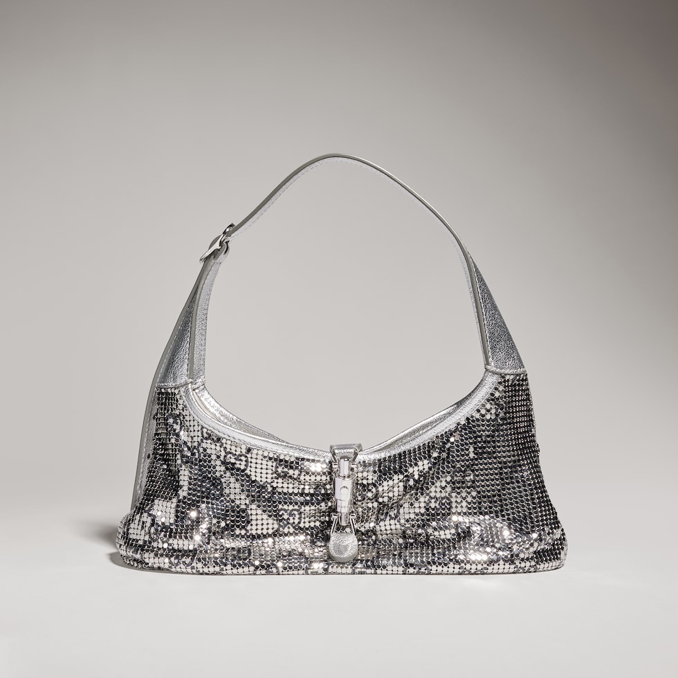 Jackie Slim metallic evening bag