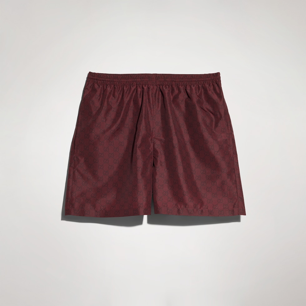 Printed polyester poplin swim shorts