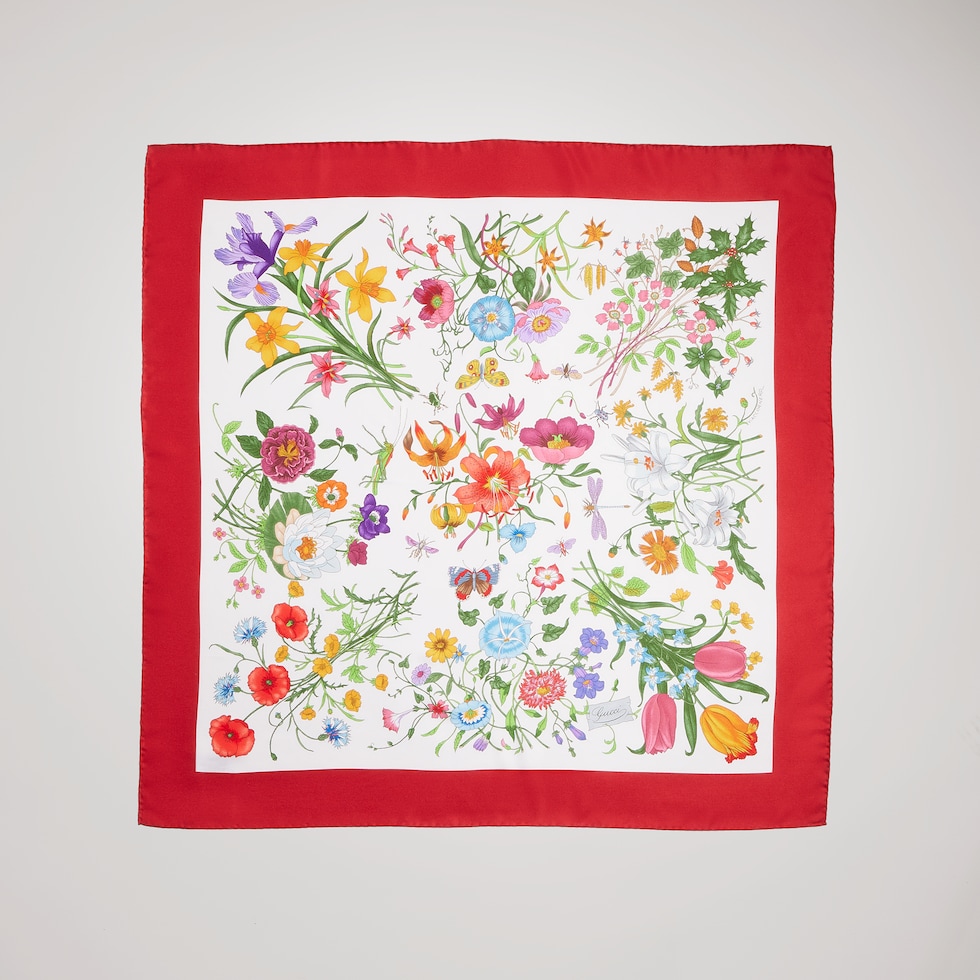Printed silk twill carré