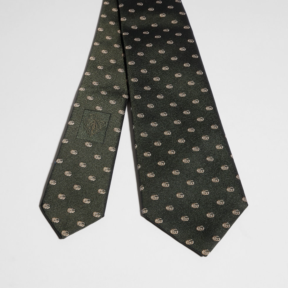 Double G silk jacquard tie