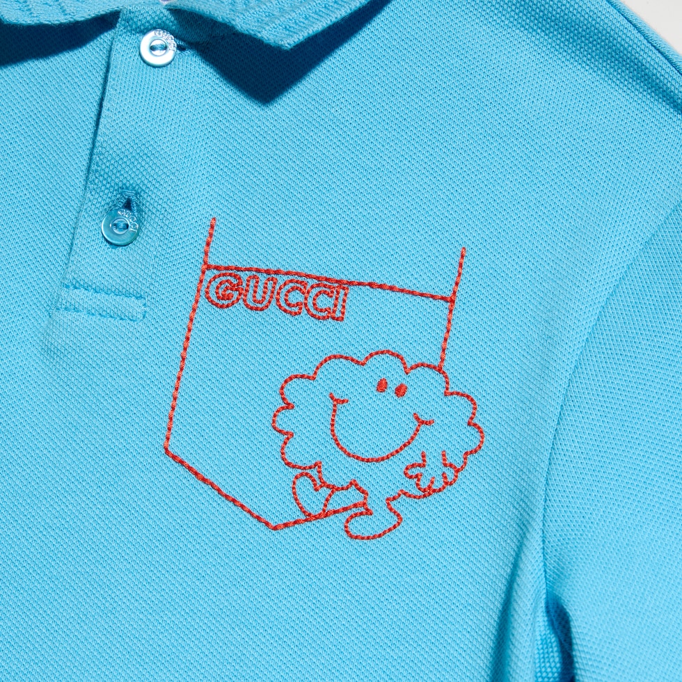 Baby cotton polo shirt with embroidery