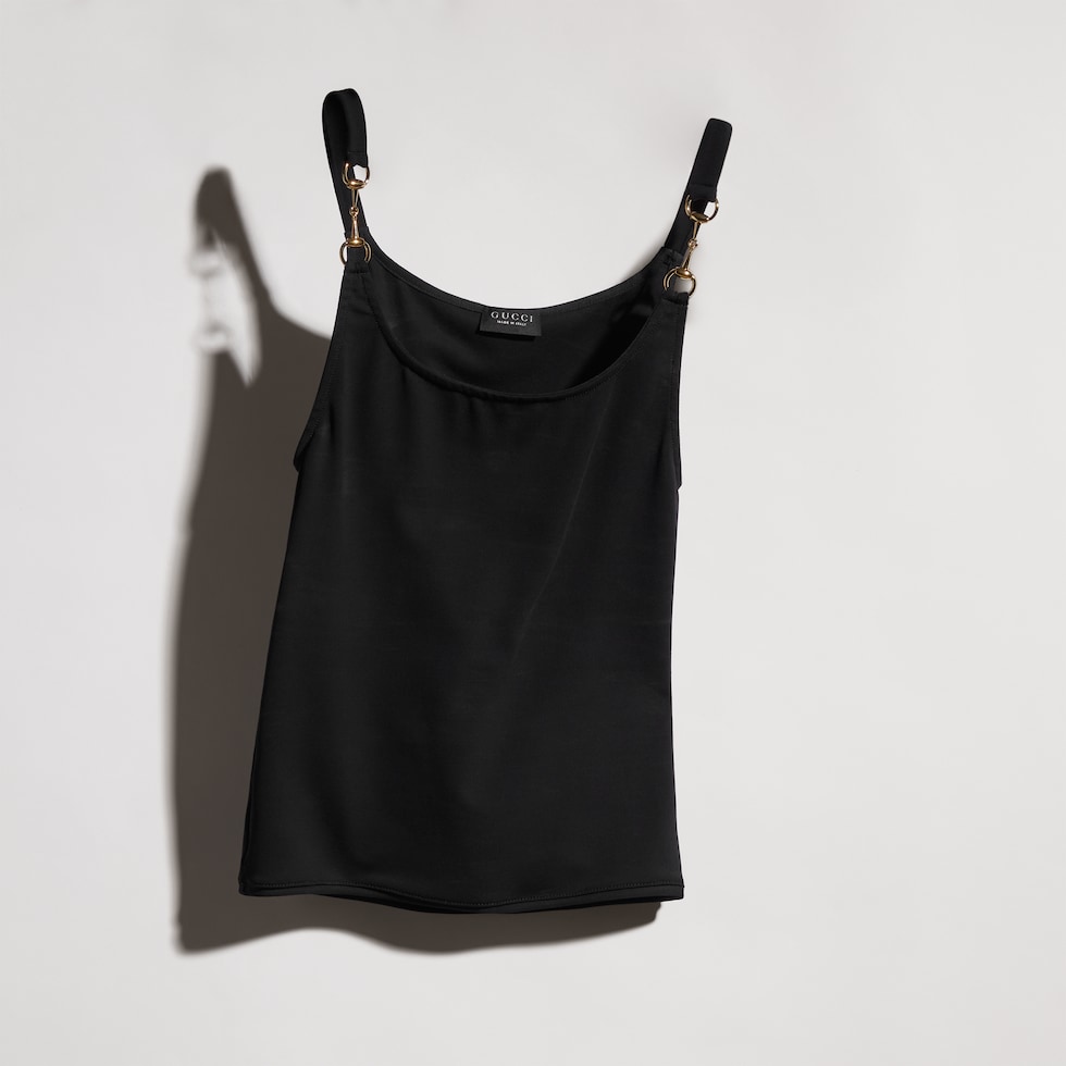 Viscose crêpe jersey top with Horsebit