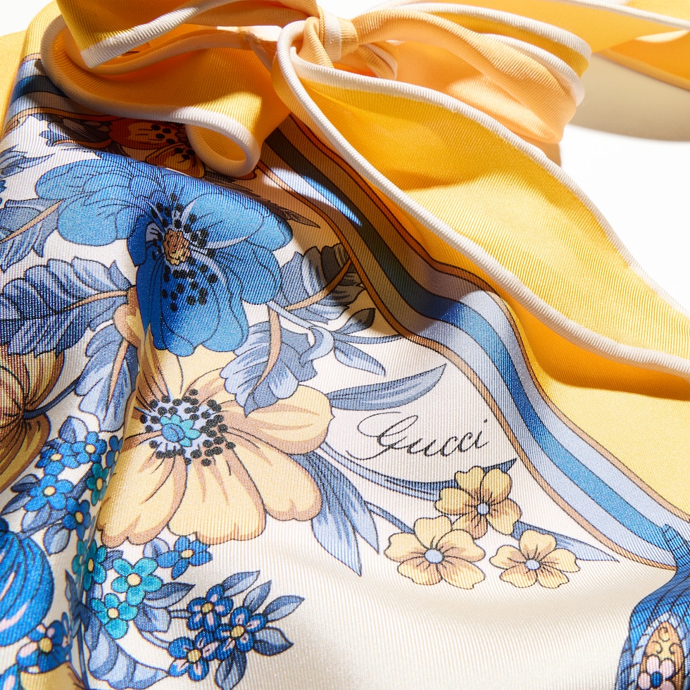 Printed silk twill top
