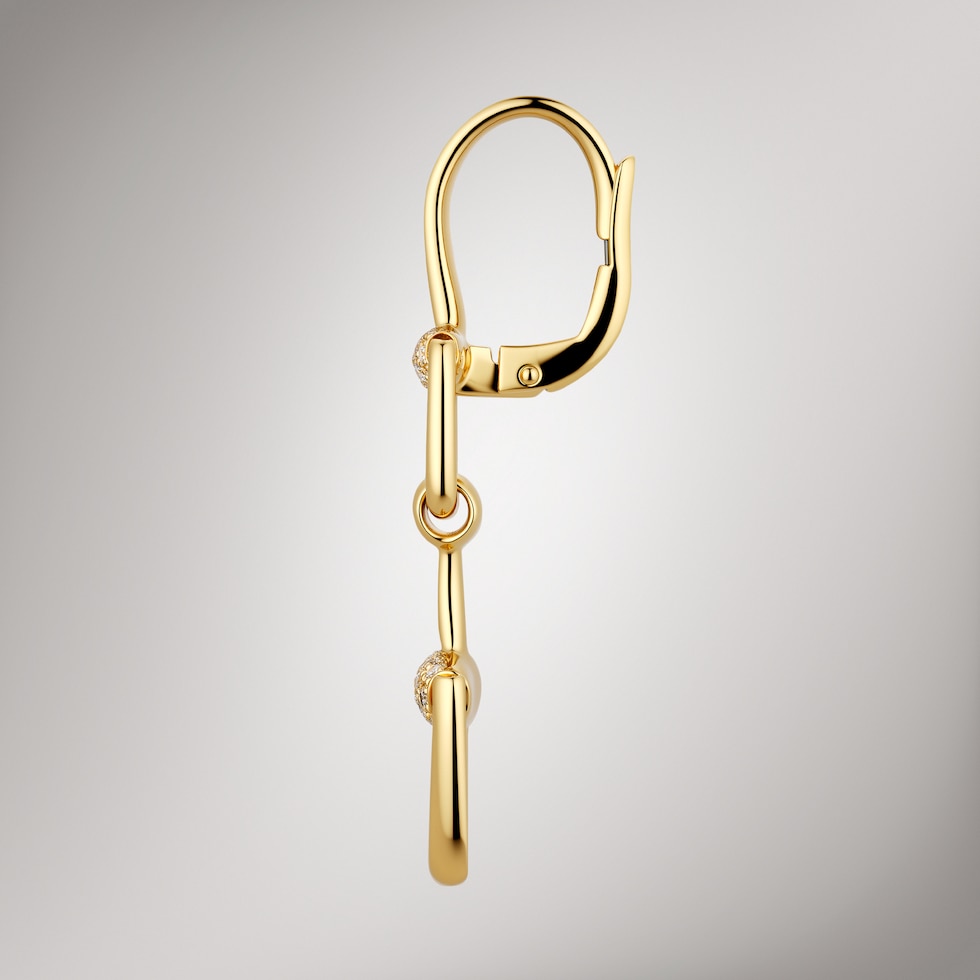 Gucci Horsebit diamond 18k earrings