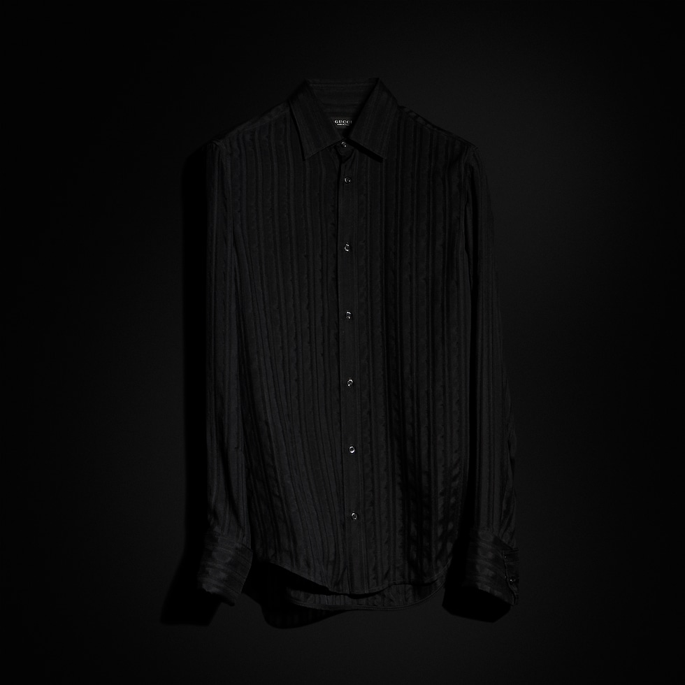 Striped silk gauze shirt
