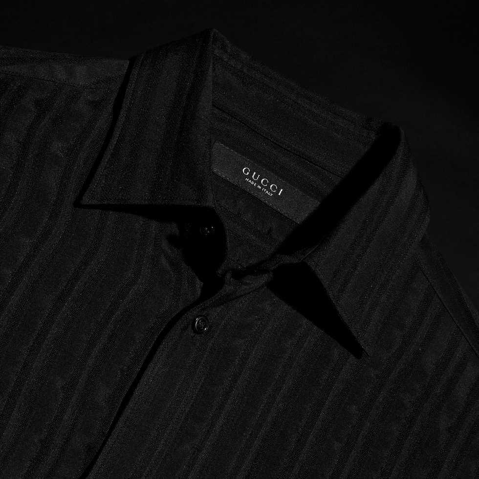 Striped silk gauze shirt