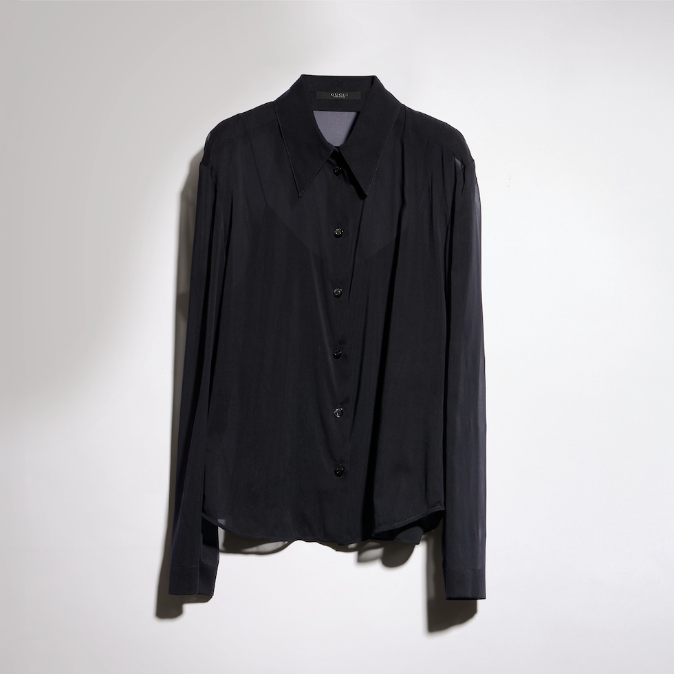 Bluse aus Stretch-Seidenchiffon