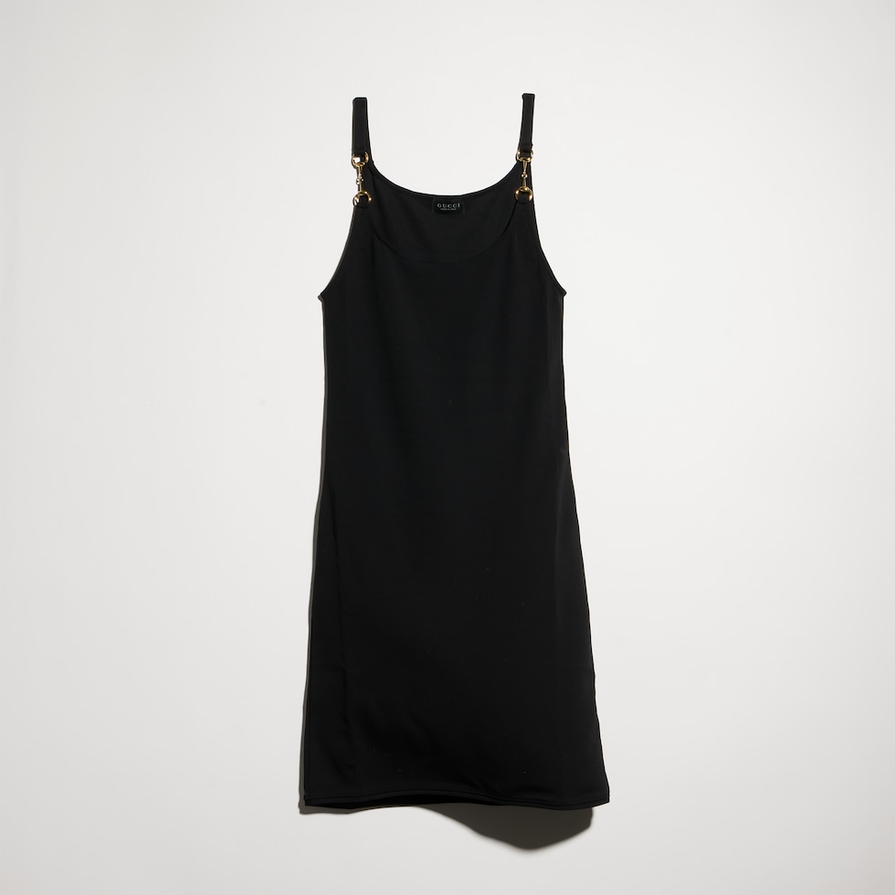 Viscose crêpe jersey dress with Horsebit