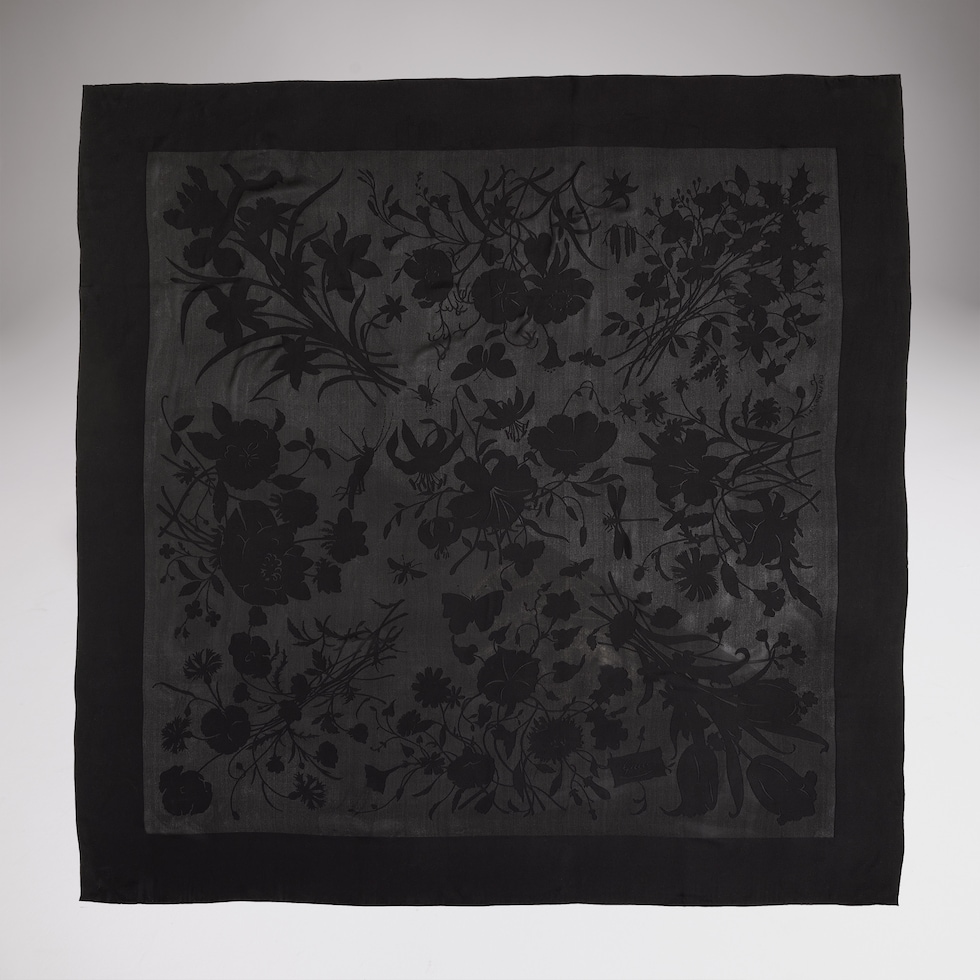 Printed viscose silk devoré shawl