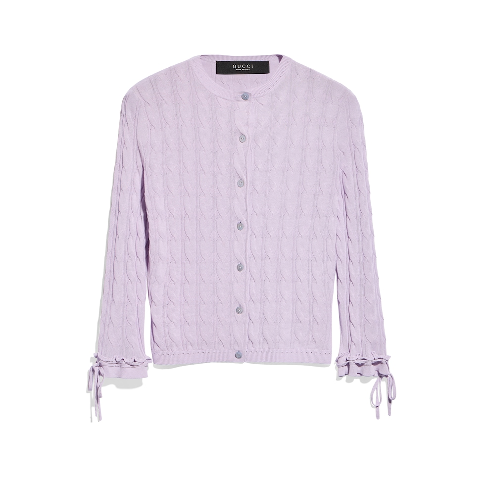 Braided cotton blend cardigan