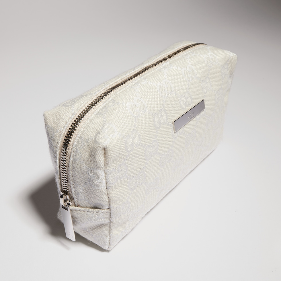 Medium cosmetic case with Gucci plaque