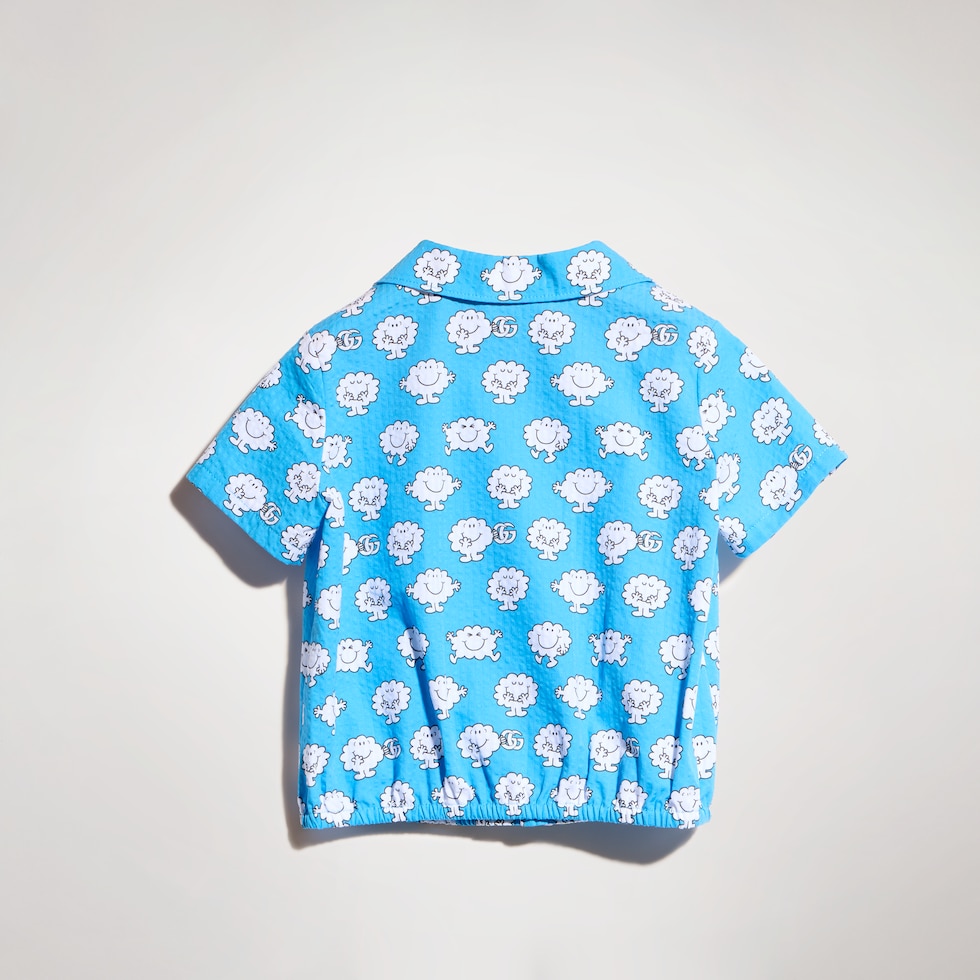 Camicia neonato in cotone effetto stropicciato
