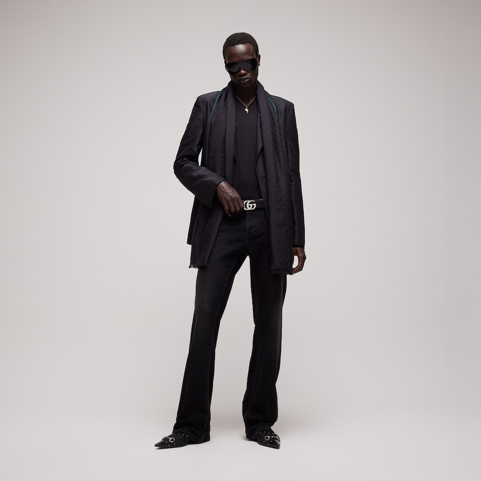 GG wool silk jacquard stole