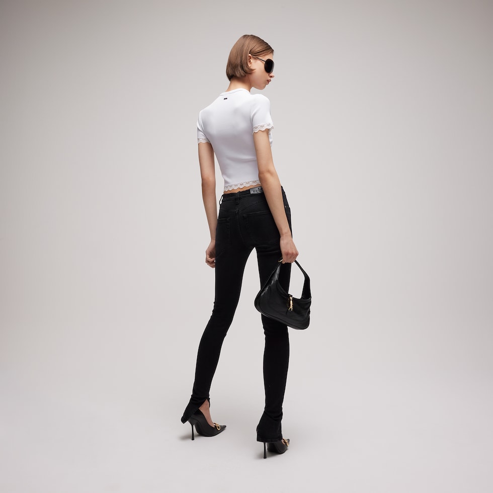 Matte viscose rib stitch T-shirt