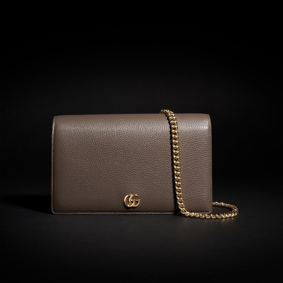 Bi-color GG Marmont wallet on chain