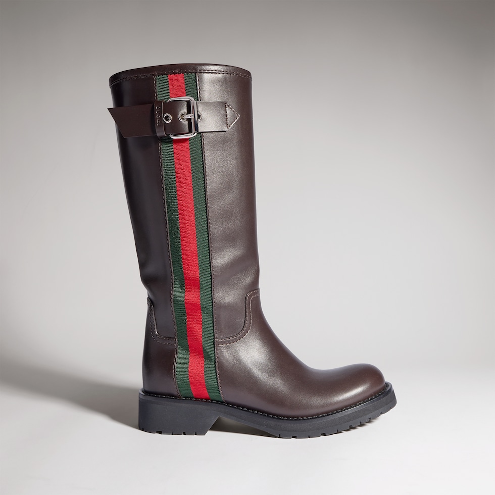 Damenstiefel im Biker-Stil mit Web