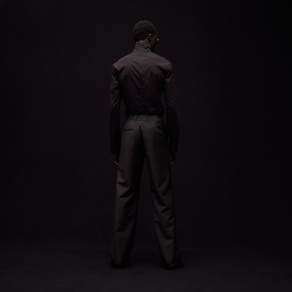Pinstripe wool mohair pants