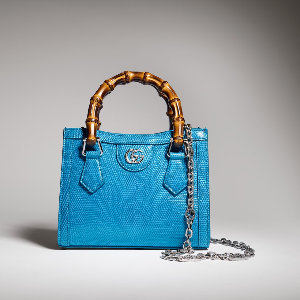 Bolso tote pequeño de lagarto Gucci Diana