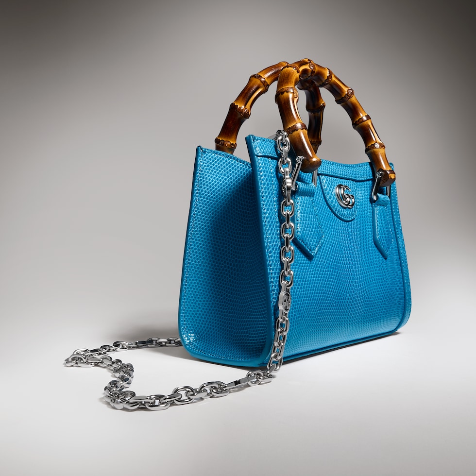 Bolso tote pequeño de lagarto Gucci Diana