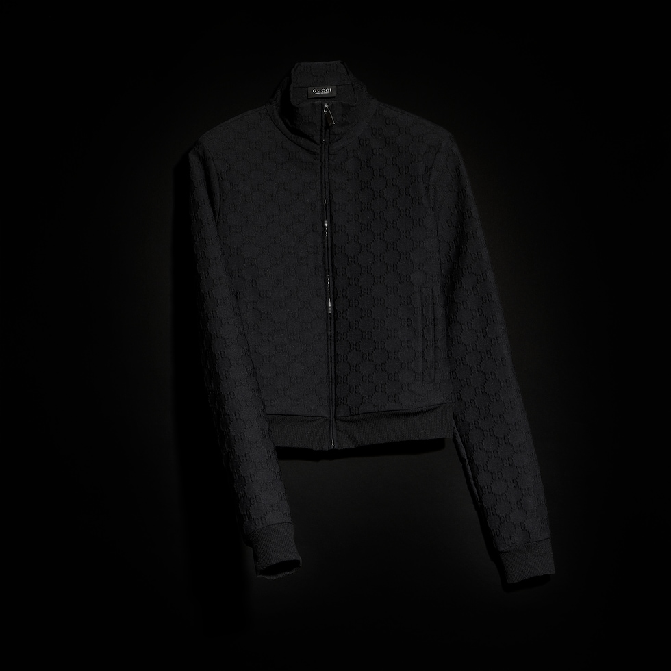 GG jersey jacquard zip jacket