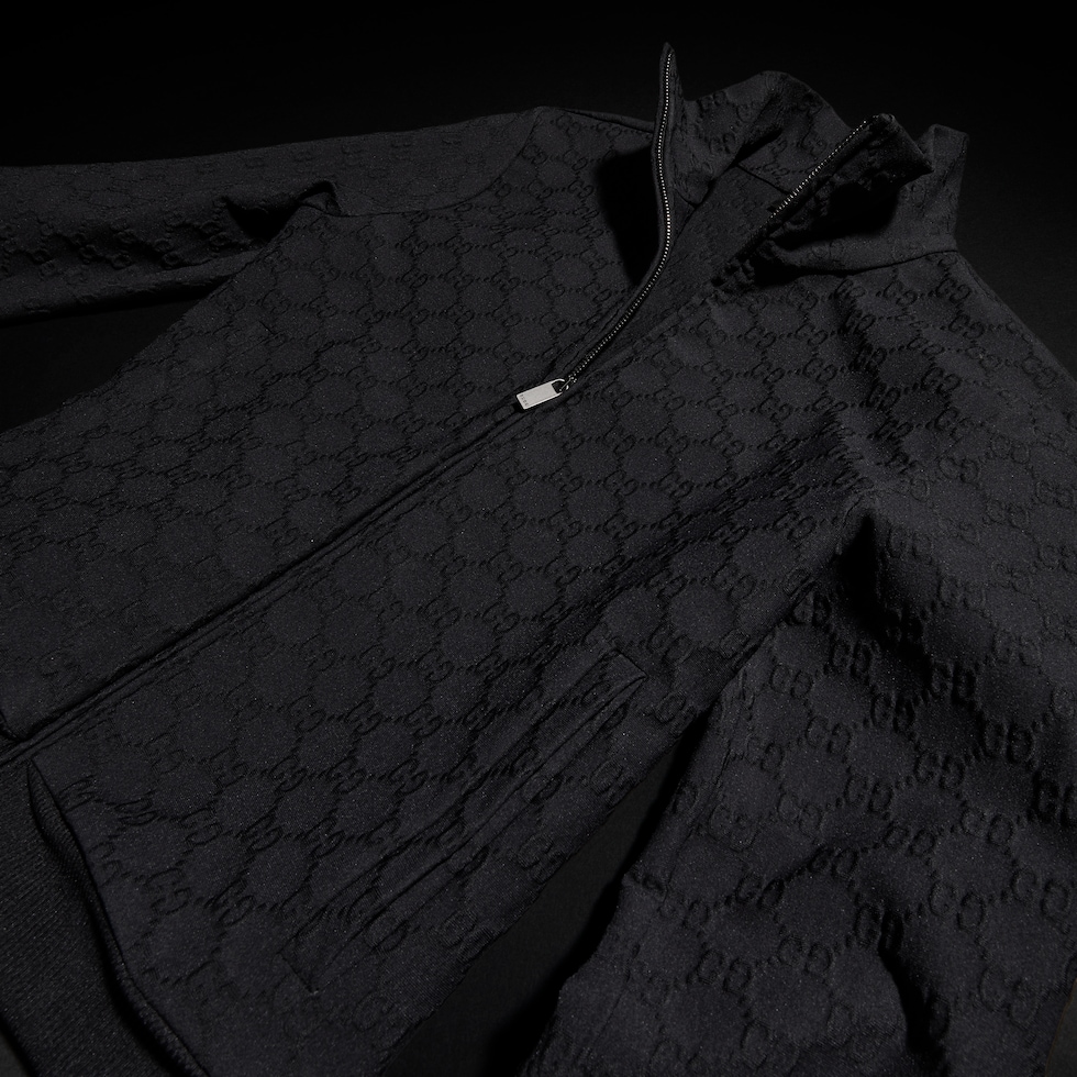 GG jersey jacquard zip jacket