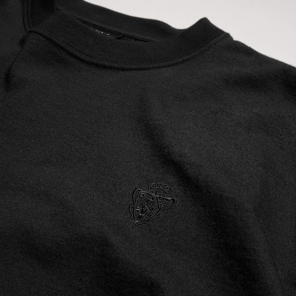 エンブロイダリー付き コットンシルクジャージー Tシャツ